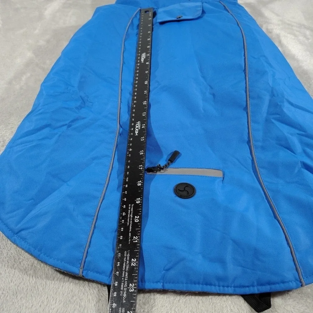 Dog Jacket Large 3XL Blue Hiking Outdoor Winter Adjustable Warm Walks Collared